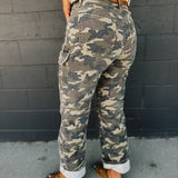 Tracey Straight Leg Cargo Jeans - Camo