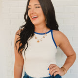 Snow Washed Ribbed Tank - Bone