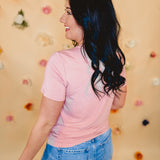 Basic Crew Neck short Sleeve Top - Dusty Rose