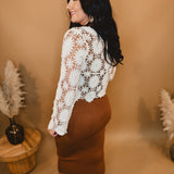 Scalloped Knit Tank Midi Dress - Caramel - Lace and Grace Boutique