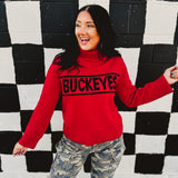 Ohio State Rolled Turtle Neck Sweater - Red