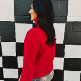 Ohio State Rolled Turtle Neck Sweater - Red