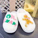 Oh Snap Gingerbread Plush Slippers - Lace and Grace Boutique