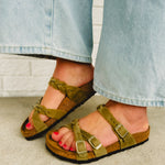Birkenstock Franca Braided Sandal - Olive Green - Lace and Grace Boutique