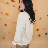 Peace Patch Washed Cotton Top - Natural