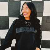 Bengals Puff Blacked Out Crewneck Sweatshirt