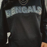 Bengals Puff Blacked Out Crewneck Sweatshirt
