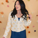 Daisy Crochet Cardigan - Butter Cream