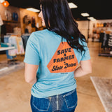 Save A Farmer Tee - Blue - Lace and Grace Boutique
