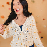 Daisy Crochet Cardigan - Butter Cream