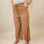 Ready When You Are Cargo Pants - Deep Camel - Lace and Grace Boutique