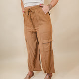 Ready When You Are Cargo Pants - Deep Camel - Lace and Grace Boutique