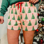 Christmas Tree Pajama Shorts - Pink Multi - Lace and Grace Boutique