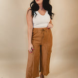 Ready When You Are Cargo Pants - Deep Camel - Lace and Grace Boutique
