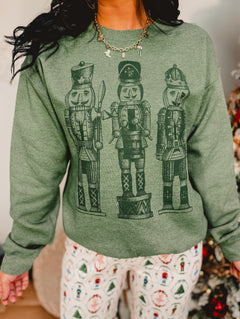 Monochrome Nutcracker Sweatshirt - Forest - Lace and Grace Boutique