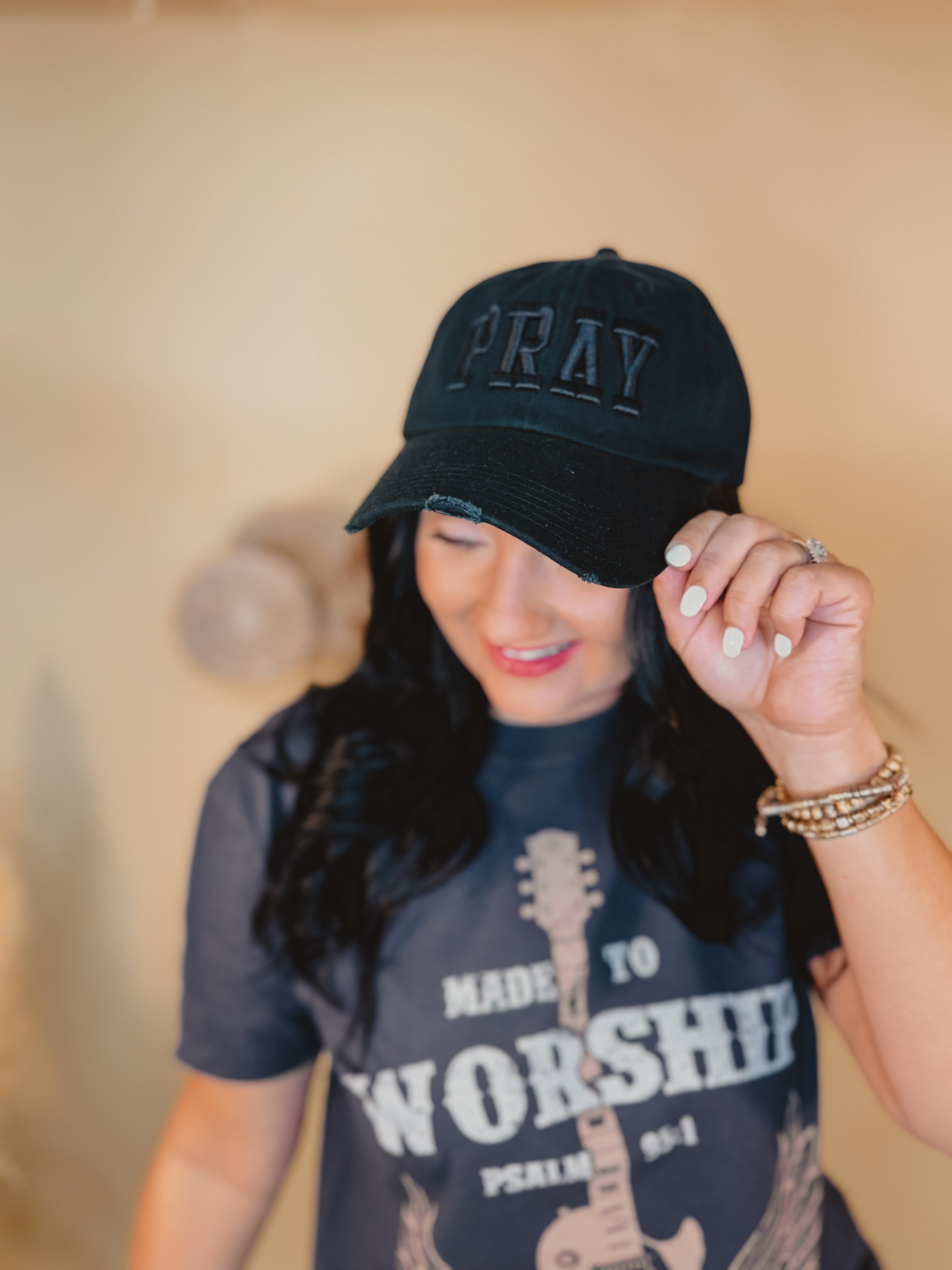 Pray Baseball Hat - Black - Lace and Grace Boutique