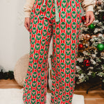 Christmas Candy Cane Printed Poplin Pajama Pants - Lace and Grace Boutique