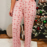Santa Candy Cane Pajama Pants -  Pink Multi - Lace and Grace Boutique