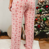 Santa Candy Cane Pajama Pants -  Pink Multi - Lace and Grace Boutique