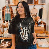 Skeleton Hand Halloween Tee - Mineral Black