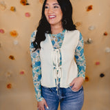 Front Bow Detail Sweater Vest - Ivory