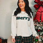 Merry Gingham Top & Short Set - H. Grey/Green - Lace and Grace Boutique