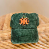 Glitter Chenille Pumpkin Patch Cap - Green