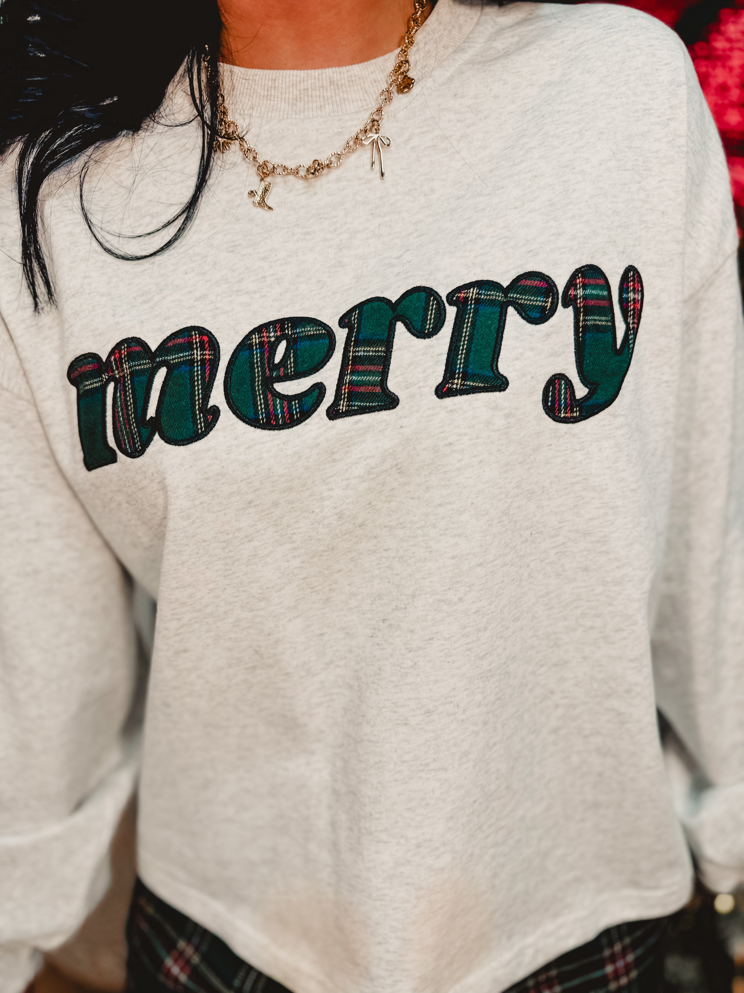 Merry Gingham Top & Short Set - H. Grey/Green - Lace and Grace Boutique