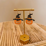 Glitter Jack-O'-Lantern Earrings