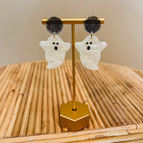 White Resin Ghost Earrings