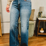 High Waisted Straight Leg Jean - Medium Wash