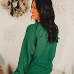 Sequin Alpine Nutcracker Sweatshirt - Dark Green - Lace and Grace Boutique