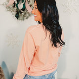 Christmas Nutcracker Long Sleeve Graphic Tee - Pale Pink - Lace and Grace Boutique