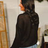 Long Sleeve Basic Pocket Tee - Black