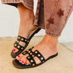 The Evelynne Studded Sandals - Coffee - Lace and Grace Boutique