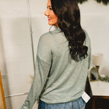 Long Sleeve Basic Pocket Tee - Ash Jade