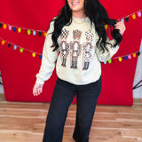 Nutcracker Trio Graphic Crewneck Sweatshirt - Beige - Lace and Grace Boutique
