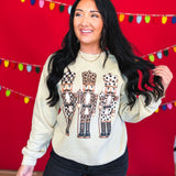 Nutcracker Trio Graphic Crewneck Sweatshirt - Beige - Lace and Grace Boutique