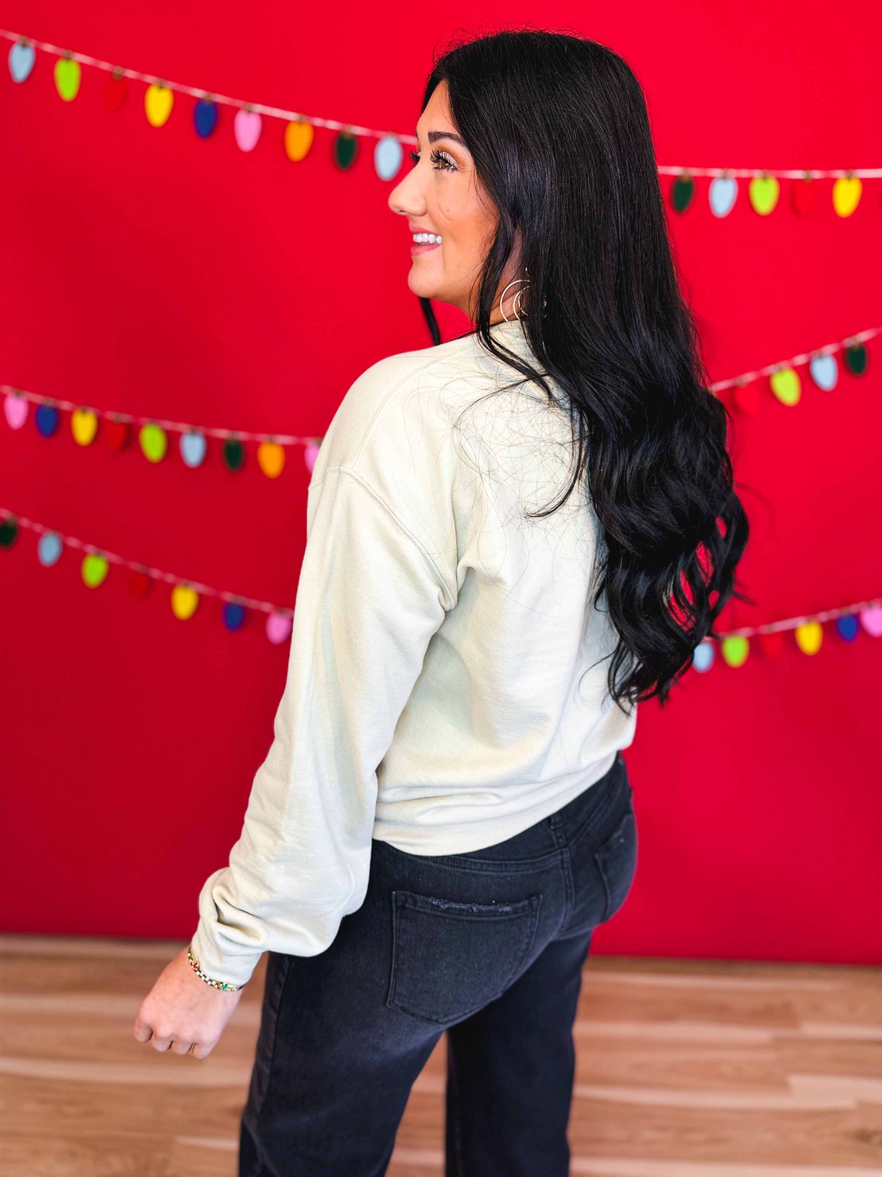 Nutcracker Trio Graphic Crewneck Sweatshirt - Beige - Lace and Grace Boutique