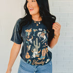 Howdy Western Graphic Tee - Vintage Black - Lace and Grace Boutique