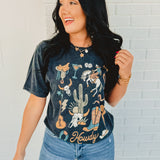 Howdy Western Graphic Tee - Vintage Black - Lace and Grace Boutique
