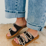 The Tivoli Double Buckle Sandle - Black - Lace and Grace Boutique