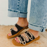 The Tivoli Double Buckle Sandle - Black - Lace and Grace Boutique