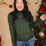 Wool Blend Turtleneck Sweater - Hunter Green