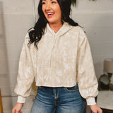 Camo Cropped Hoodie Top