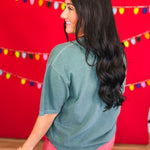 Fa La La Christmas Ornaments Graphic Tee - Blue Bruce - Lace and Grace Boutique