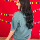Fa La La Christmas Ornaments Graphic Tee - Blue Bruce - Lace and Grace Boutique