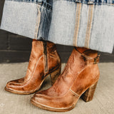 BedStu Isla Heeled Bootie - Tan Rustic