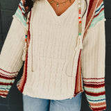 POL Pattern Pocket Hoodie Sweater - Cream