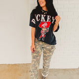 Ohio State Southern Split Oversized Band Tee - Black - Lace and Grace Boutique